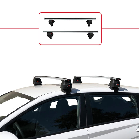 ACE-4 Dakdrager bagagedrager compatibel met Hyundai i20 III (BC3) 2020-2025 Spoorstaven Grijs Aluminium 2 Staven
