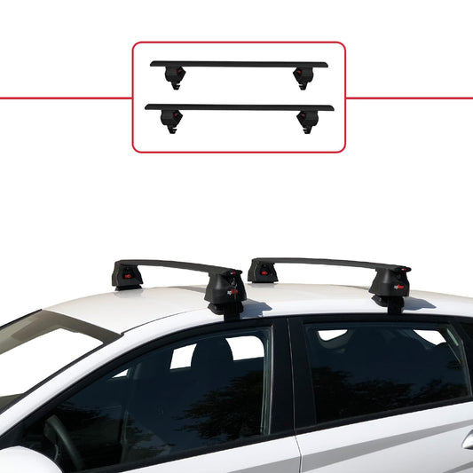 ACE-4 Dakdrager bagagedrager compatibel met Hyundai i20 III (BC3) 2020-2025 Spoorstaven Zwart Aluminium 2 Staven
