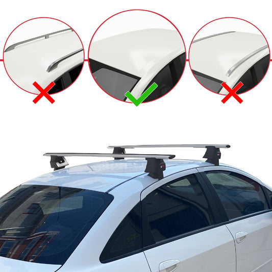 ACE-4 Dakdrager bagagedrager compatibel met Fiat Linea (323) 2007-2016 Spoorstaven Grijs Aluminium 2 Staven