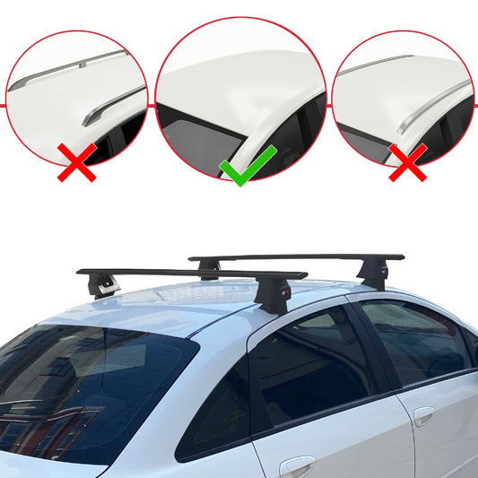 ACE-4 Dakdrager bagagedrager compatibel met Fiat Linea (323) 2007-2016 Spoorstaven Zwart Aluminium 2 Staven