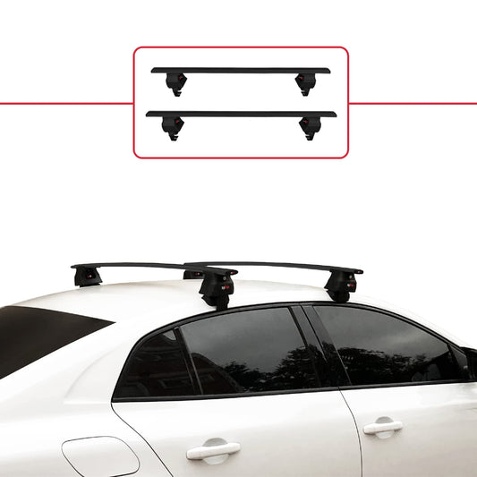 ACE-4 Dakdrager bagagedrager compatibel met Renault Megane 4 (BFB) Pre-Facelift 2016-2020 Spoorstaven Zwart Aluminium 2 Staven