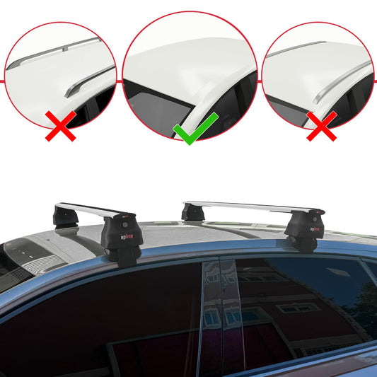 ACE-4 Dakdrager bagagedrager compatibel met Volkswagen Polo 6 (AW) 2018-2025 Spoorstaven Grijs Aluminium 2 Staven