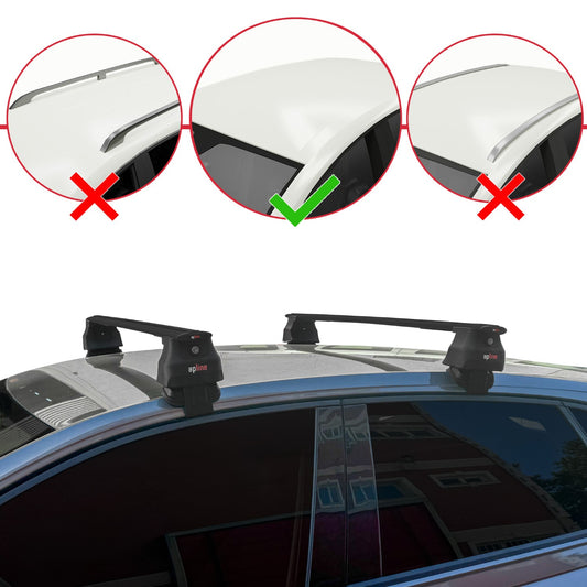 ACE-4 Dakdrager bagagedrager compatibel met Volkswagen Polo 6 (AE1) 2021-2025 Spoorstaven Zwart Aluminium 2 Staven