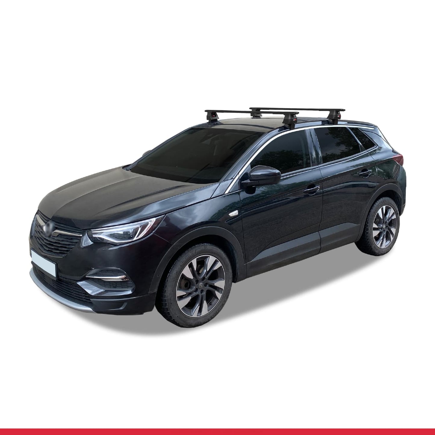 Compatible avec Opel Grandland X 2018-2021 ACE-4 Barres de Toit Railing Porte-Bagages de Voiture Noir Aluminium 2 Barres