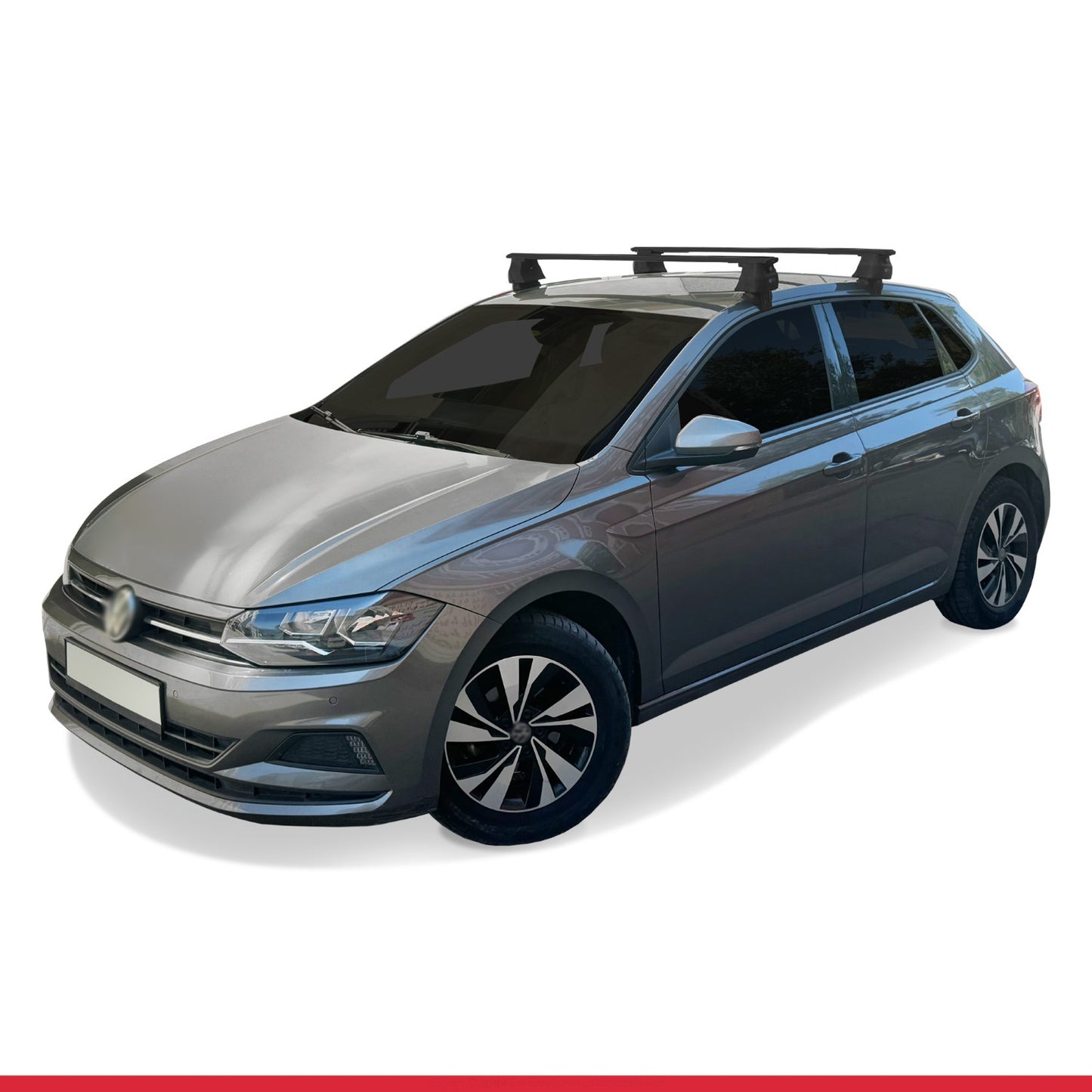 Compatible avec Volkswagen Polo 6 (AE1) 2021-2025 ACE-4 Barres de Toit Railing Porte-Bagages de Voiture Noir Aluminium 2 Barres