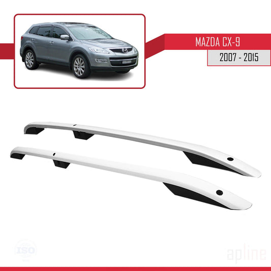 Dakrails Compatible met Mazda CX-9 I (TB) 2007-2015 (Korte Wielbasis L1/H1) Dakdrager Bagagedrager Grijs