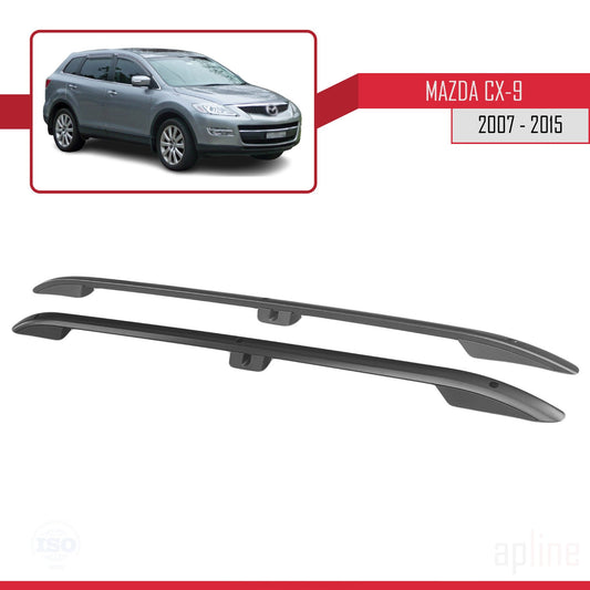 Dakrails Compatible met Mazda CX-9 I (TB) 2007-2015 (Korte Wielbasis L1/H1) Dakdrager Bagagedrager Zwart