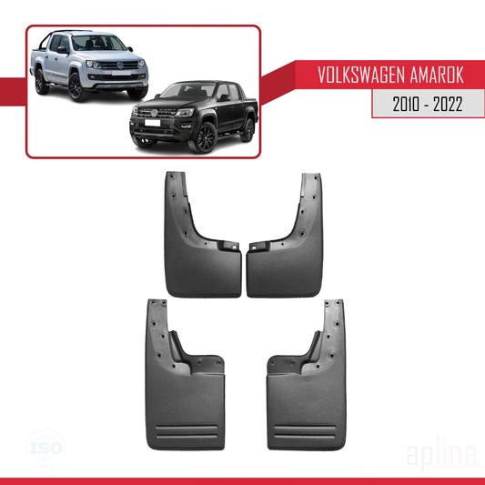 Compatible avec Volkswagen Amarok (2F) 2010-2020 Jeu de Bavettes Garde-boue Avant et Arrière de Voiture 4 Pcs Noir