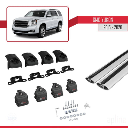 Compatible with GMC Yukon 2015-2020 ACE-2 Car Roof Rack Cross Bar Grey Aluminium 2 Bars