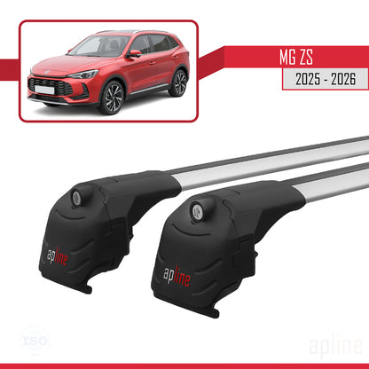 Compatible avec MG ZS 2025-2026 ACE-2 Barres de Toit Railing Porte-Bagages de Voiture Gris Aluminium 2 Barres