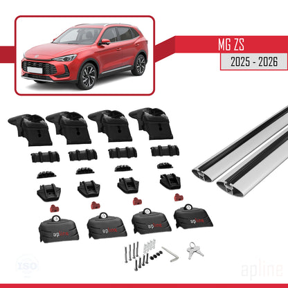 Compatible avec MG ZS 2025-2026 ACE-2 Barres de Toit Railing Porte-Bagages de Voiture Gris Aluminium 2 Barres