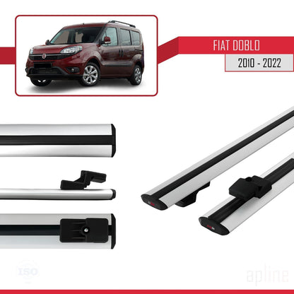 Compatible avec Fiat Doblo 2 2010-2022 BASIC Model Barres de Toit Railing Porte-Bagages de Voiture Gris Aluminium 2 Barres