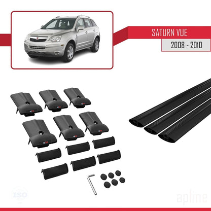 FLY Model Dakdrager bagagedrager compatibel met Saturn Vue 2 2008-2010 Spoorstaven Zwart Aluminium 3 Staven