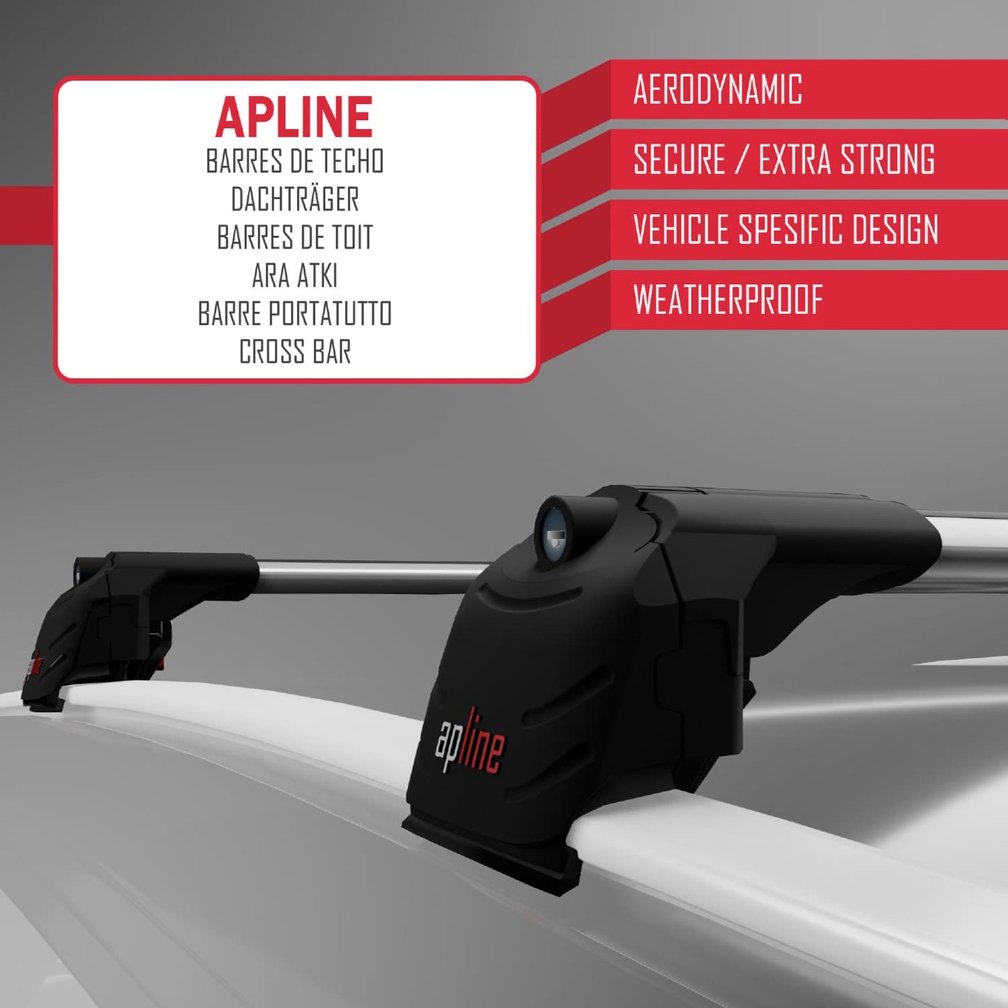 ACE-2 Dakdrager bagagedrager compatibel met Jeep Compass 2017-2025 Spoorstaven Grijs Aluminium 2 Staven