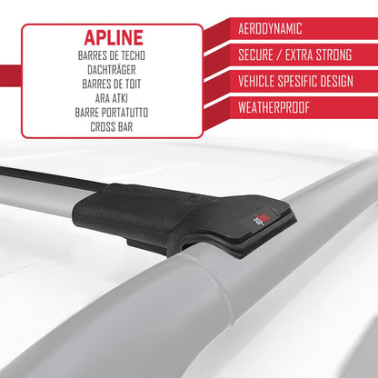 Compatible with Nissan Murano 2 (Z51) 2008-2014 FLY Model Car Roof Rack Cross Bar Grey Aluminium 2 Bars