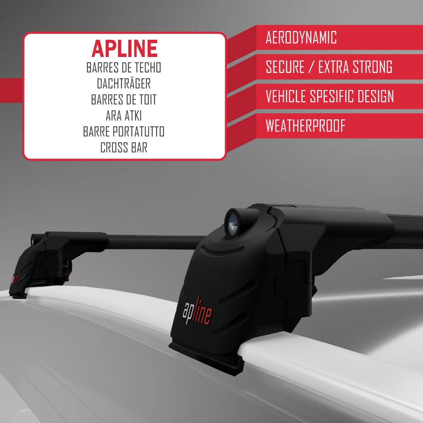 Compatible avec Porsche Macan (95B) 2014-2024 ACE-2 Barres de Toit Railing Porte-Bagages de Voiture Noir Aluminium 2 Barres