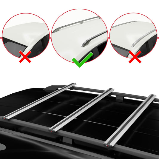 BASIC Model Dakdrager bagagedrager compatibel met Ford Ranger (P375) 2011-2022 Spoorstaven Grijs Aluminium 3 Staven