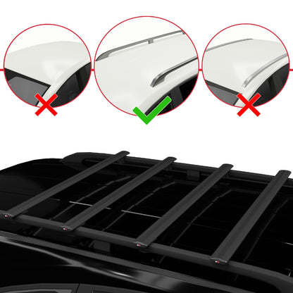 Compatible with Mercedes Metris (W447) 2014-2025 BASIC Model Car Roof Rack Cross Bar Black Aluminium 4 Bars