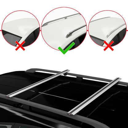 Compatible with Renault Kangoo 2 (X61) 2007-2020 BASIC Model Car Roof Rack Cross Bar Grey Aluminium 2 Bars