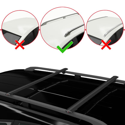 BASIC Model Dakdrager bagagedrager compatibel met Kia Sportage 2 (JE) 2004-2009 Spoorstaven Zwart Aluminium 2 Staven