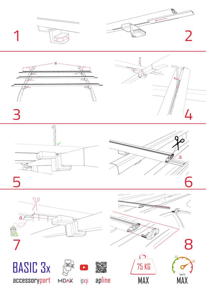 Compatible avec A4 (B9) Allroad 2016-2024 BASIC Model Barres de Toit Railing Porte-Bagages de Voiture Gris Aluminium 3 Barres