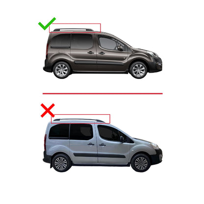 ACE-1 Dakdrager bagagedrager compatibel met Citroen Berlingo 2 (B9) 2008-2018 Spoorstaven Zwart Aluminium 4 Staven