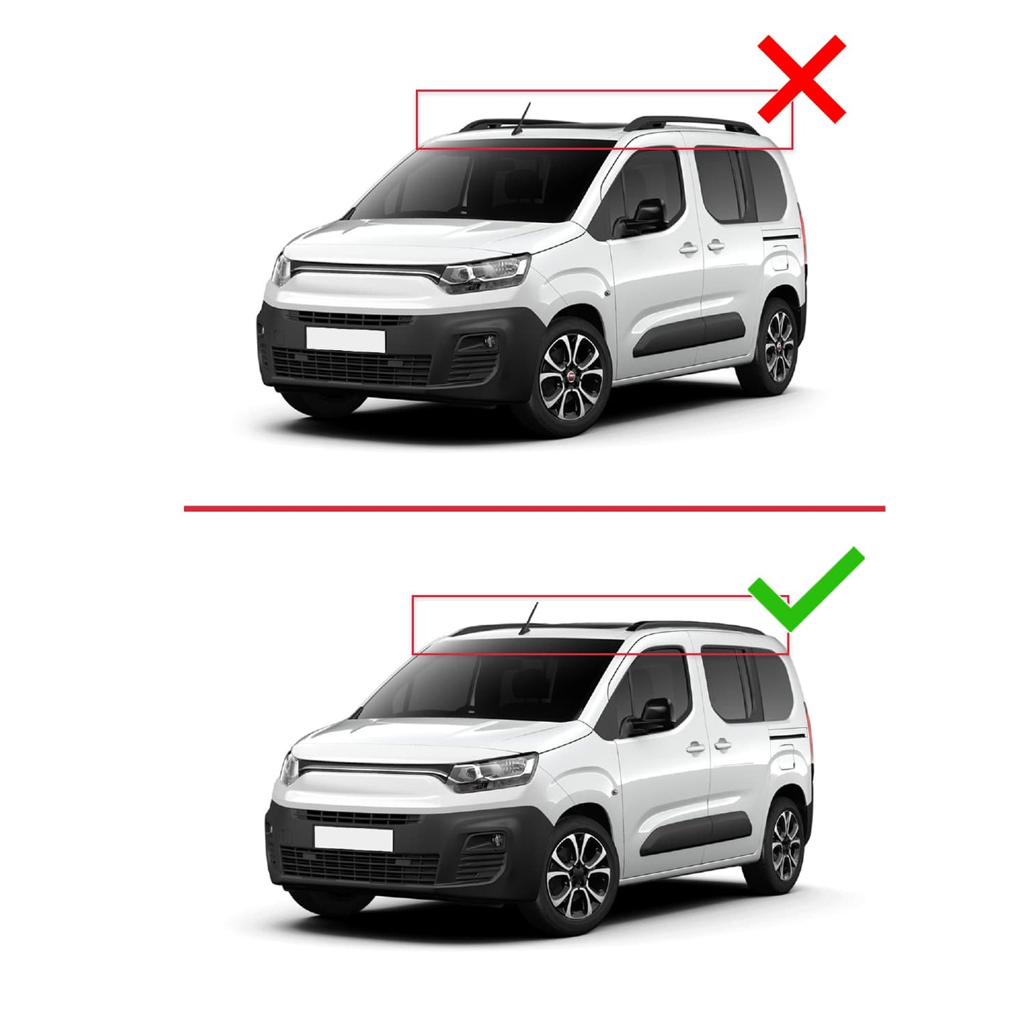 ACE-2 Dakdrager bagagedrager compatibel met Fiat Doblo 3 2023-2025 Spoorstaven Grijs Aluminium 2 Staven