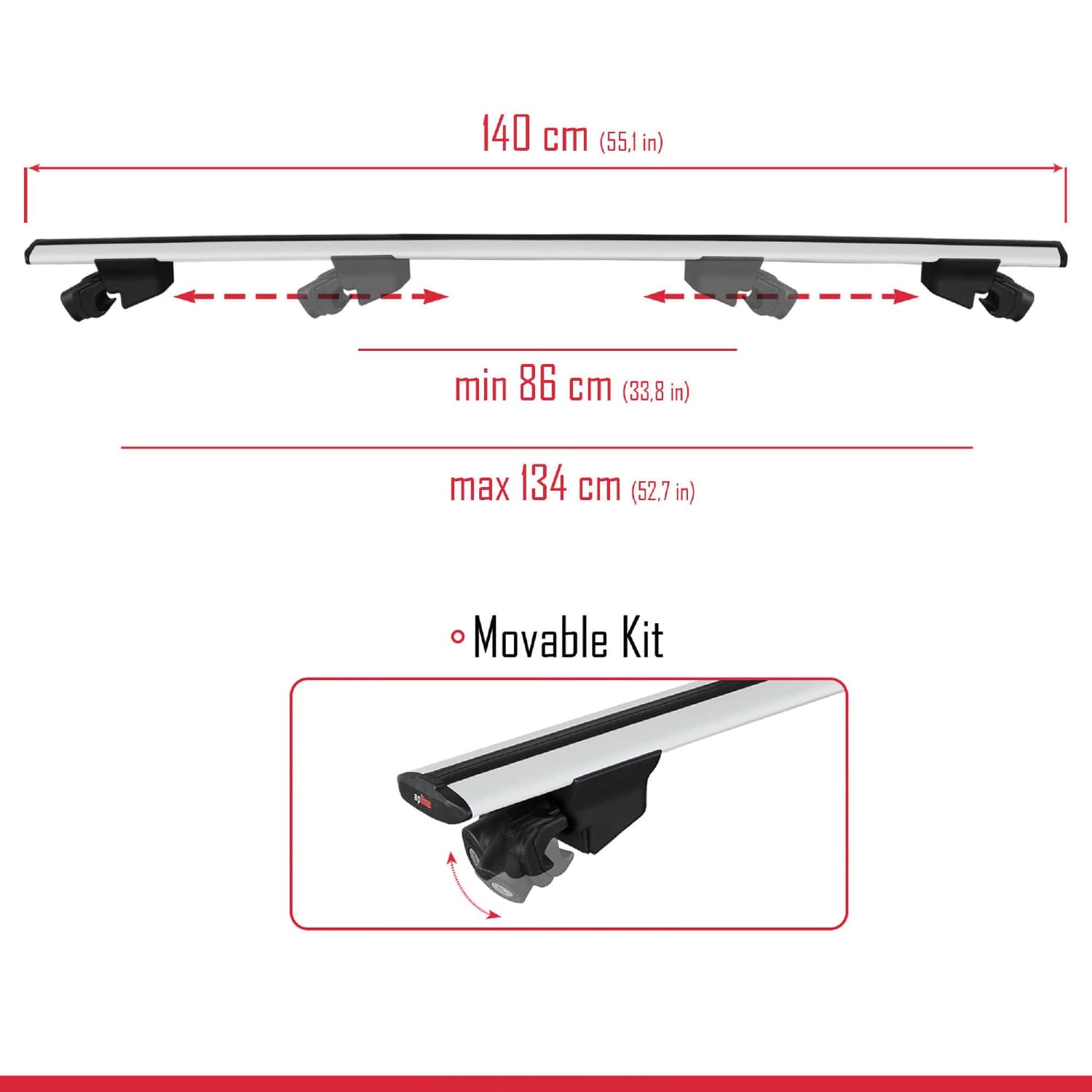 Compatible avec Cadillac XT6 2020-2024 HOOK Model Barres de Toit Railing Porte-Bagages de Voiture Gris Aluminium 2 Barres