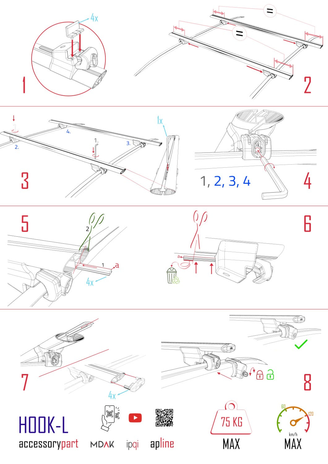 Compatible avec Opel Zafira B (A05) Post-Facelift 2007-2011 HOOK Model Barres de Toit Railing Porte-Bagages de Voiture Gris Aluminium 2 Barres