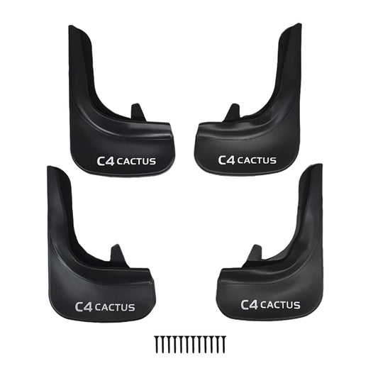 Compatible avec Citroen C4 Cactus 2014-2021 Jeu de Bavettes Garde-boue Avant et Arrière de Voiture 4 Pcs Noir