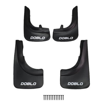 Compatible avec Fiat Doblo 2000-2024 Jeu de Bavettes Garde-boue Avant et Arrière de Voiture 4 Pcs Noir