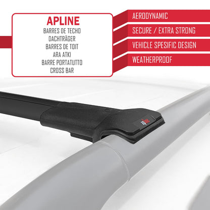 Compatible avec Dacia Duster (HS) Post-Facelift 2014-2017 FLY Model Barres de Toit Railing Porte-Bagages de Voiture Noir Aluminium 2 Barres