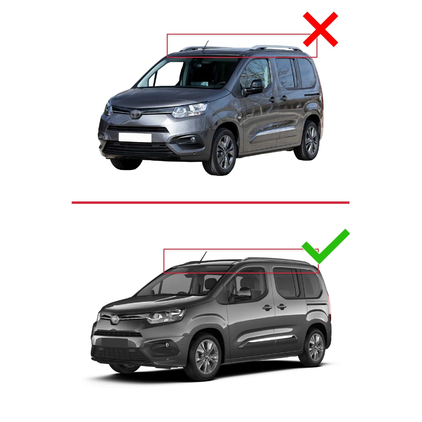 Compatible with Toyota Proace City Verso 2023-2025 ACE-2 Car Roof Rack Cross Bar Black Aluminium 2 Bars